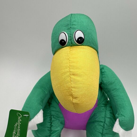 Vintage Nylon Plush Dinosaur Stuffed Animal Celebration by Gibson Greetings (2) - Picture 10 of 16